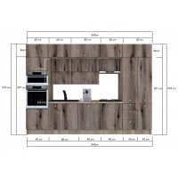 Bucatarie ZONE B 340 FRONT PAL K002 / decor K366